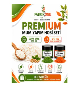 Premium Mum Yapım Hobi Seti - Soya Wax 250 gr - 2'li Toz Mum Boyası Seti - Yeşil, Turuncu BKFABSW2502YT