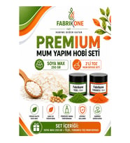 Premium Mum Yapım Hobi Seti - Soya Wax 250 gr - 2'li Toz Mum Boyası Seti - Yeşil, Turuncu BKFABSW2502YT