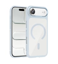 iPhone 17 Air Kılıf M-Safe Şarj Özellikli Metal Kamera Çerçeveli Tiko Kılıf (Mavi)