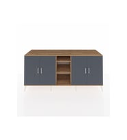 Kronos Konsol 4 Raflı 4 Kapaklı 220x59x99 Çam-Antrasit/Çam