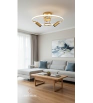 LİGHT HOUSE 2'li Ayarlanabilir Spotlu Led Altın Avize (Altın Rengi)
