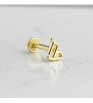 Glorria Altın Oğlak Burcu Tragus Piercing