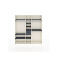 Arges Gardrop 10 Raflı 2 Çekmeceli 3 Askılı 220x30x243 Aytaşı-Antrasit