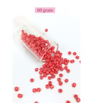Dökme Cam Kum Boncuk Büyük Boy (6/0) 4 mm - 60 Gram - Açık Kırmızı - BNC125