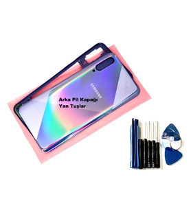 Tkgz Samsung Galaxy A50S A507 KASA Arka Pil Batarya Kapağı (TAMİR SETİ) MAVİ
