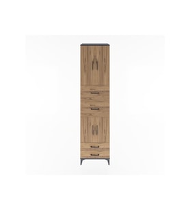 Hyperion Dolap 3 Raflı 4 Çekmeceli 4 Kapaklı 60x44x243 Antrasit-Çam