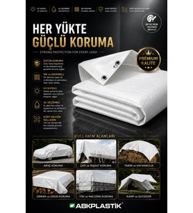 2x4 Beyaz Ebatlı PVC Branda Gölgelik Su Geçirmez Çadır - 100-120 gr/m²