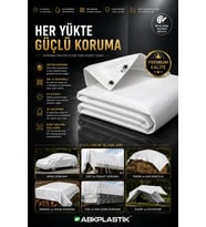 2x4 Beyaz Ebatlı PVC Branda Gölgelik Su Geçirmez Çadır - 100-120 gr/m²