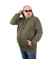 Starbattal Büyük Beden Unisex Kapüşonlu 3ip Sweat 11701 HAKI