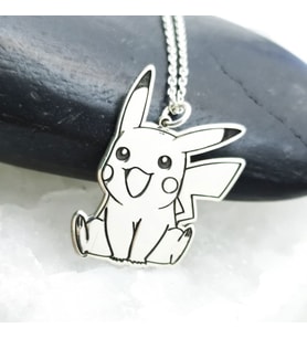 kişiye özel pikachu gümüş kolye