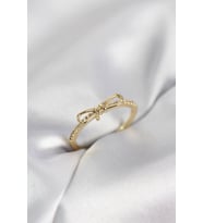 Fiyonk Model Zirkon Taşlı Gold Renk Kadın Yüzük (Karışık)