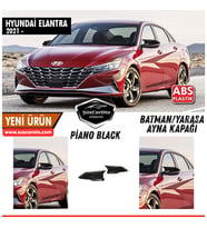 Hyundai Elantra Sinyalli 2021 Sonrası İçin Batman Yarasa Ayna Kapağı Piano Black ABS Plastik Sağ Sol