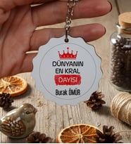 Kişiye Özel En Kral Dayı Hediye Kutusu - Kişiye Özel T Kupa, Kolonya, Bardak Altlığı, Mum Doğum Günü Hediyesi (Turuncu)