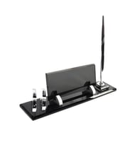 Kristal Masa İsimlik Kartvizitli Modern Ofis Dekoru Masa İsimlik (Kestane)