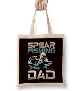 Spearfishing Dad Spearfisher Father Speargun Spear Freediver Bez Çanta Uzun Saplı