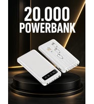 20.000mAh PD Powerbank LED Işık LCD Ekran Dahili Kablo Çoklu Giriş Yeni Nesil