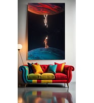 ASTRONOTLAR V11 Ev Duvar Salon Güzellik Salonu Ofis Dükkan Dekarasyon Kanvas Tablo (Çok Renkli)