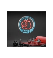 BOXING Yazılı ve Boks Eldiveni Figürlü Neon Tabela