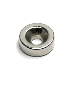 15x5mm - 5mm Havşa Delikli Yuvarlak Güçlü Neodyum Mıknatıs