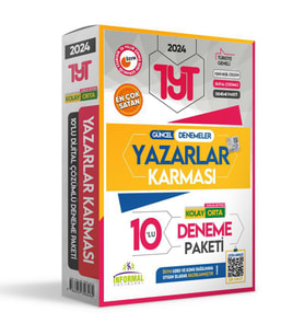 2024 YKS-TYT YENİ SİSTEM Yazarlar Karması Türkiye Geneli 10lu Çözümlü KOLAY-ORTA