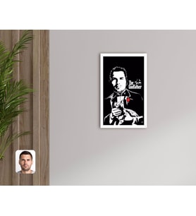 BK Gift Kişiye Özel Godfather Baba Tasarımlı Dekoratif Ahşap Beyaz Çerçeveli Tablo-2