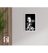 BK Gift Kişiye Özel Godfather Baba Tasarımlı Dekoratif Ahşap Beyaz Çerçeveli Tablo-2