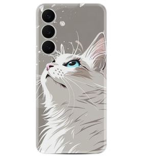 Samsung Galaxy S25 FE Kılıf Boutique Baskılı Resimli Beyaz Kedi Pcode -061