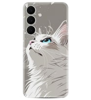 Samsung Galaxy S25 FE Kılıf Boutique Baskılı Resimli Beyaz Kedi Pcode -061