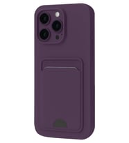 iPhone 16 Plus Kılıf Kelvin Kartvizitli Silikon - Derin Mor