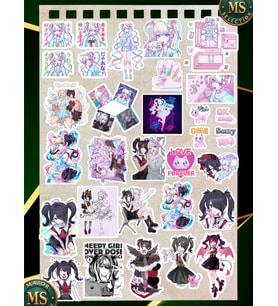 Lexroo Needy Streamer Overload Ame-chan x Kangel Sticker Set, 25 Pieces, Waterproof, A5 Sheet