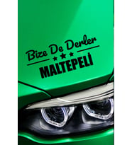 İstanbul Maltepe Siyah Araç Sticker  İstanbul Bize De Derler  Maltepeli 40x15 cm Oto Sticker