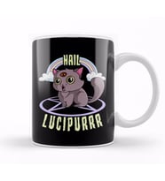 Cute Satanic Hail Lucipurr Rainbow Kitty Goth Kupa Bardak Porselen