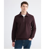 LCWAIKIKI Classic Mürdüm Polo Yaka Erkek Sweatshirt