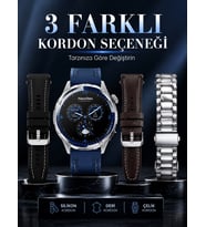 AMOLED Ekranlı Bluetooth Akıllı Saat 3 Kordonlu Uzun Pil Ömürlü