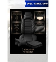 opel astra j 2019 Koltuk ve Kılıf uyumlu Lüks Minder Yastık Siyah 2 Minder 2 Yastık