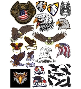 Kartal Eagle Sticker Set-17 17 Parça Telefon, Tablet, Defter, Laptop Sticker