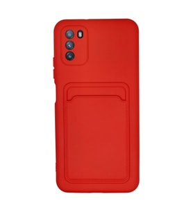 Xiaomi Pocophone M3 Kılıf Kelvin Kartvizitli Silikon - Kırmızı