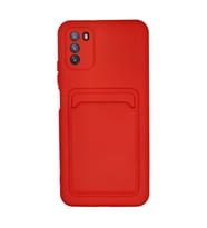 Xiaomi Pocophone M3 Kılıf Kelvin Kartvizitli Silikon - Kırmızı