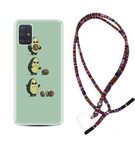 Samsung a71 A72 A73 A7 A9 2018 C7 C9 Kılıf Boyun Asklı Rasta Silikon Avokadolar1352