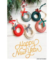 5 Adet Handmade Renkli Yılbaşı Ağaç Süsü - Yılbaşı Süsü - Christmas Decor