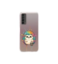 Huawei P Smart 2021 ile Uyumlu Splash Kirpi Tasarımlı Şeffaf Silikon Kılıf
