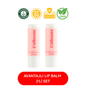 30 SPF Vanilla Plump Lip Balm 2’li Set – Dolgun Dudak & Koruma