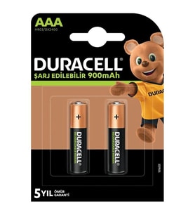 Duracell 1.2v 900mah Aaa Şarj Edilebilir İnce Kalem Pil 2'li Paket