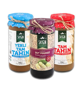 Saygın 3'lü Avantajlı Tahin Fırsat Paketi (500 G + 500 G) - Dut pekmezi 630 G Hediyeli
