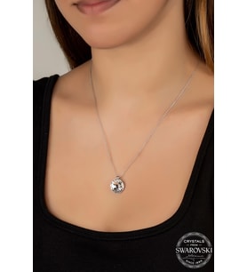 Swarovski Crystal Kadın 14 mm Gümüş Kolye