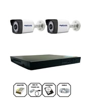 Avenir 2 Kameralı Full Hd Güvenlik Kamera Seti (Beyaz-Siyah)