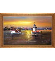 EV İŞYERİ OFİS İÇİN ALTIN ÇERÇEVELİ PASPARTULU TABLO VB646