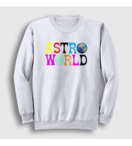 Presmono Unisex Beyaz Astroworld V2 Travis Scott Sweatshirt 44178tt (Beyaz)
