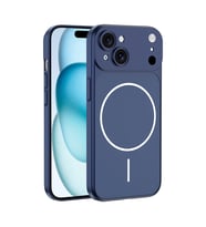 iPhone 15 Kılıf M-Safe Şarj Özellikli Kamera Korumalı Spark Kılıf (Mavi)