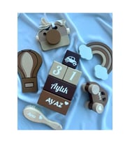 Kahverengi objeli set bebek hediyelik